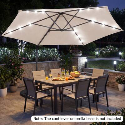 Costway 10 FT Patio Cantilever Umbrella Large Offset Hanging Umbrella with Solar LED Lights Beige HCST13854 - Best Buy Costway 10 FT Patio Cantilever Umbrella Large Offset Hanging Umbrella with Solar LED Lights Beige HCST13854 - Best Buy