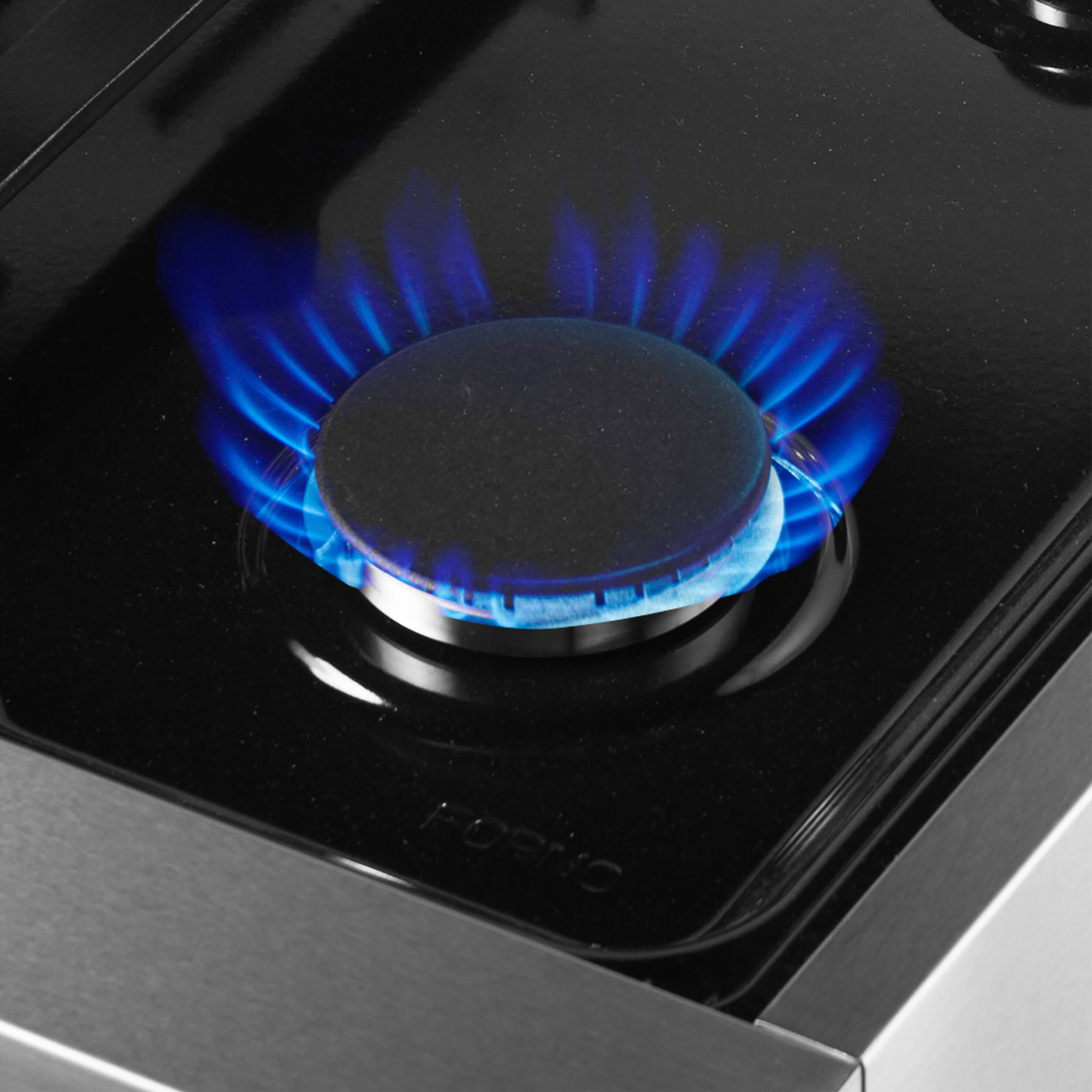 Alt View 9. Forno Appliances - Marco 4.32 Cu. Ft. Freestanding Dual Fuel Convection Range with Dual Ring Burner - Silver.