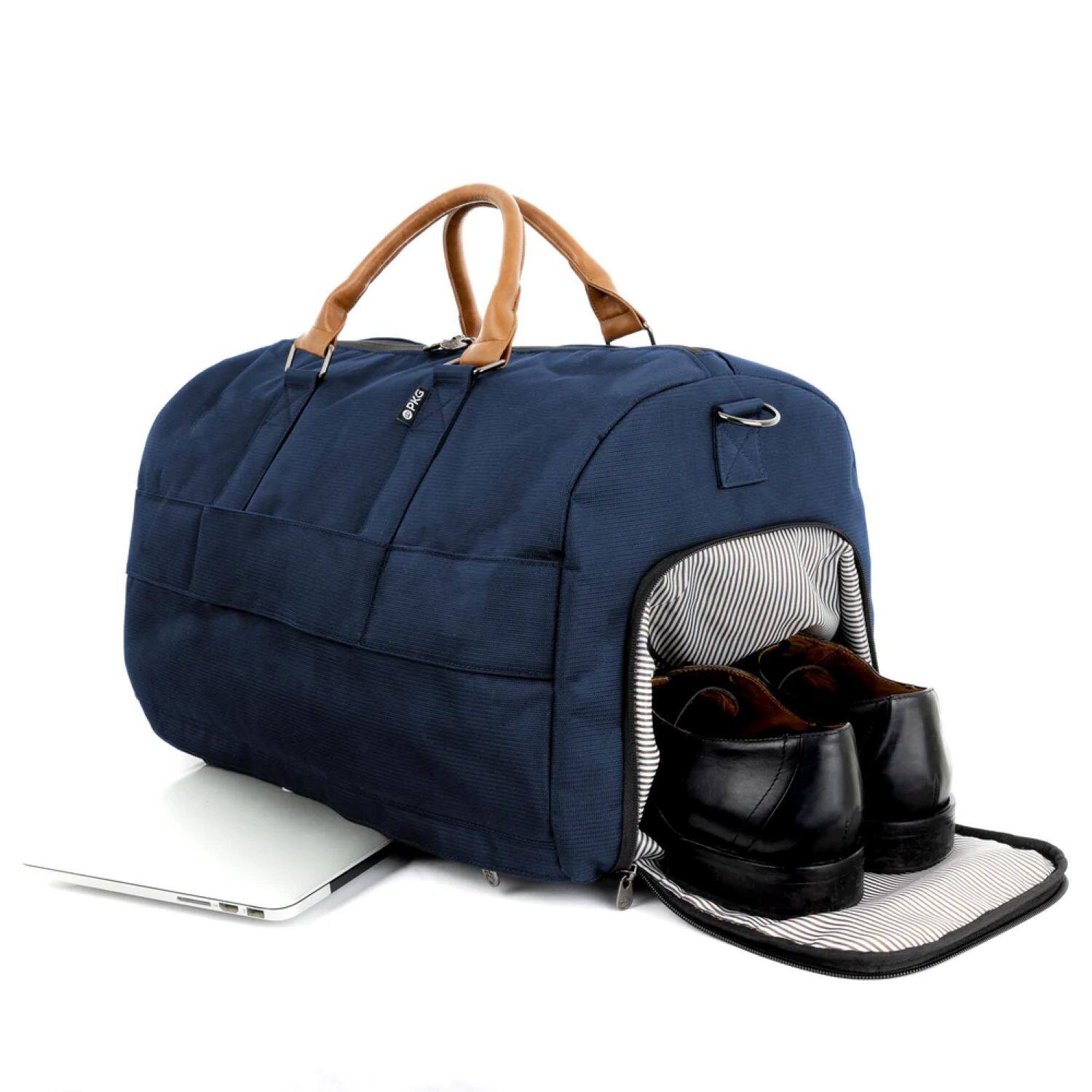 Angle. PKG - District Duffel Bag - Navy.