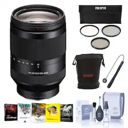 Bundle - FE 24-240mm f/3.5-6.3 OSS Lens for Sony E with Free Accessories Kit