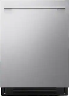 Front. LG - FlushFit 24-in Top Control Smart Built-In Stainless Steel Tub Dishwasher with 3rd Rack, 1-Hour Wash and Dry, 46dBA - PrintProof Stainless Steel.