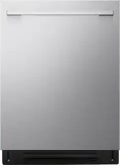 Front. LG - FlushFit 24-in Top Control Smart Built-In Stainless Steel Tub Dishwasher with 3rd Rack, 1-Hour Wash and Dry, 46dBA - PrintProof Stainless Steel.