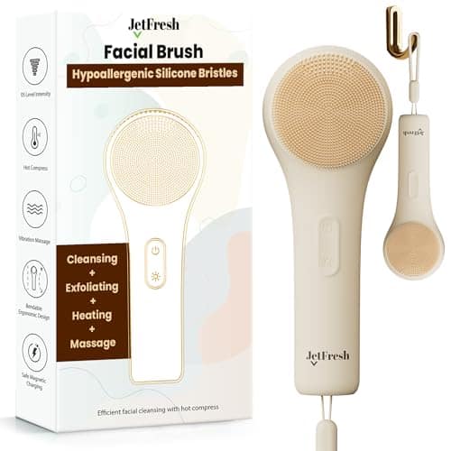 Vulpecula Spade - Electric Face Scrubber Facial Cleansing Brush with 5 Modes and Sonic Pulse - Soft Bristles, Waterproof & Rechargeable