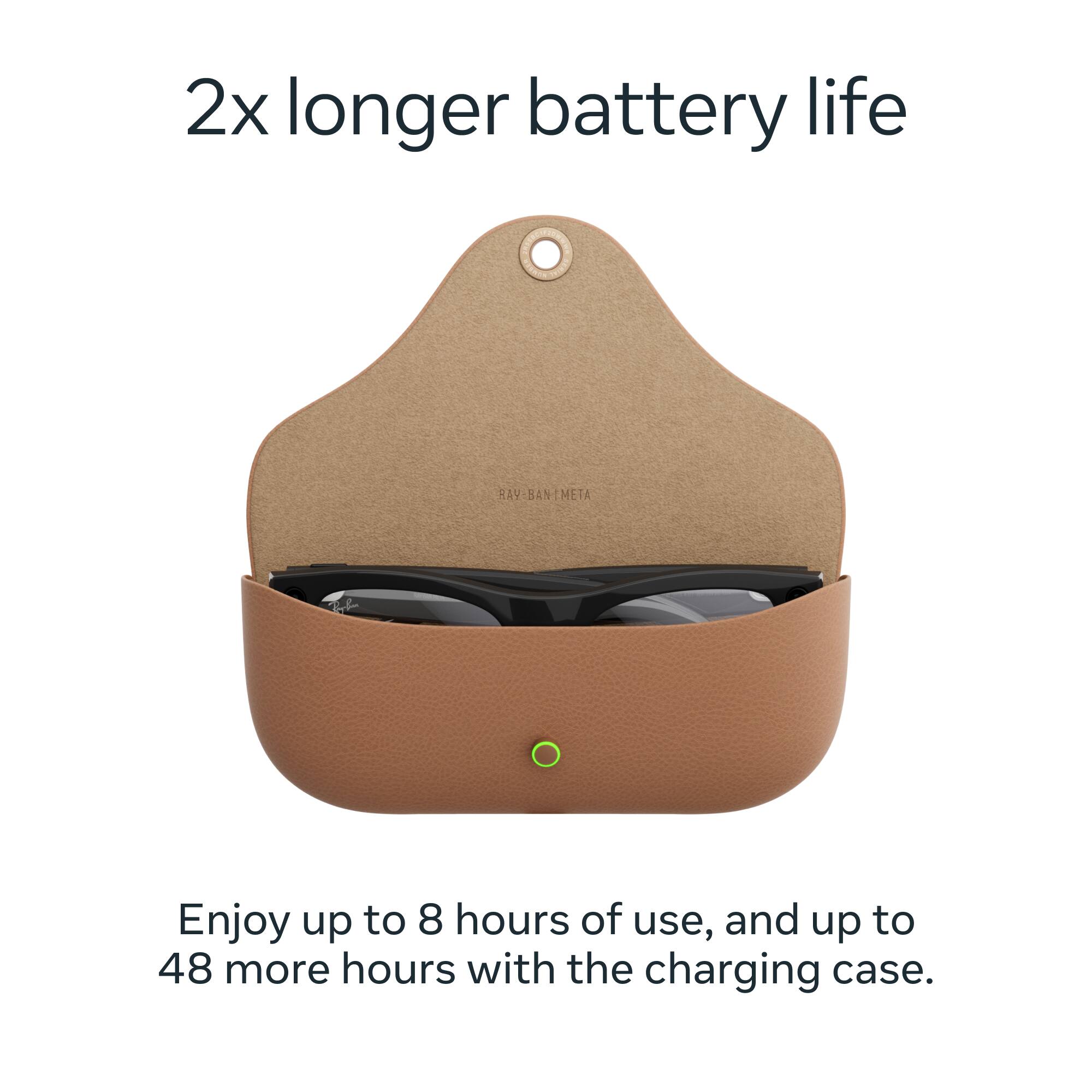 2x longer battery life

Enjoy up to 8 hours of use, and up to 48 more hours with the charging case.