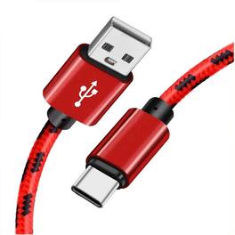 Kitcheniva - Durable USB-A to USB-C Rapid Charging Data Transfer Cable 6Ft Pack Of 2 - Red