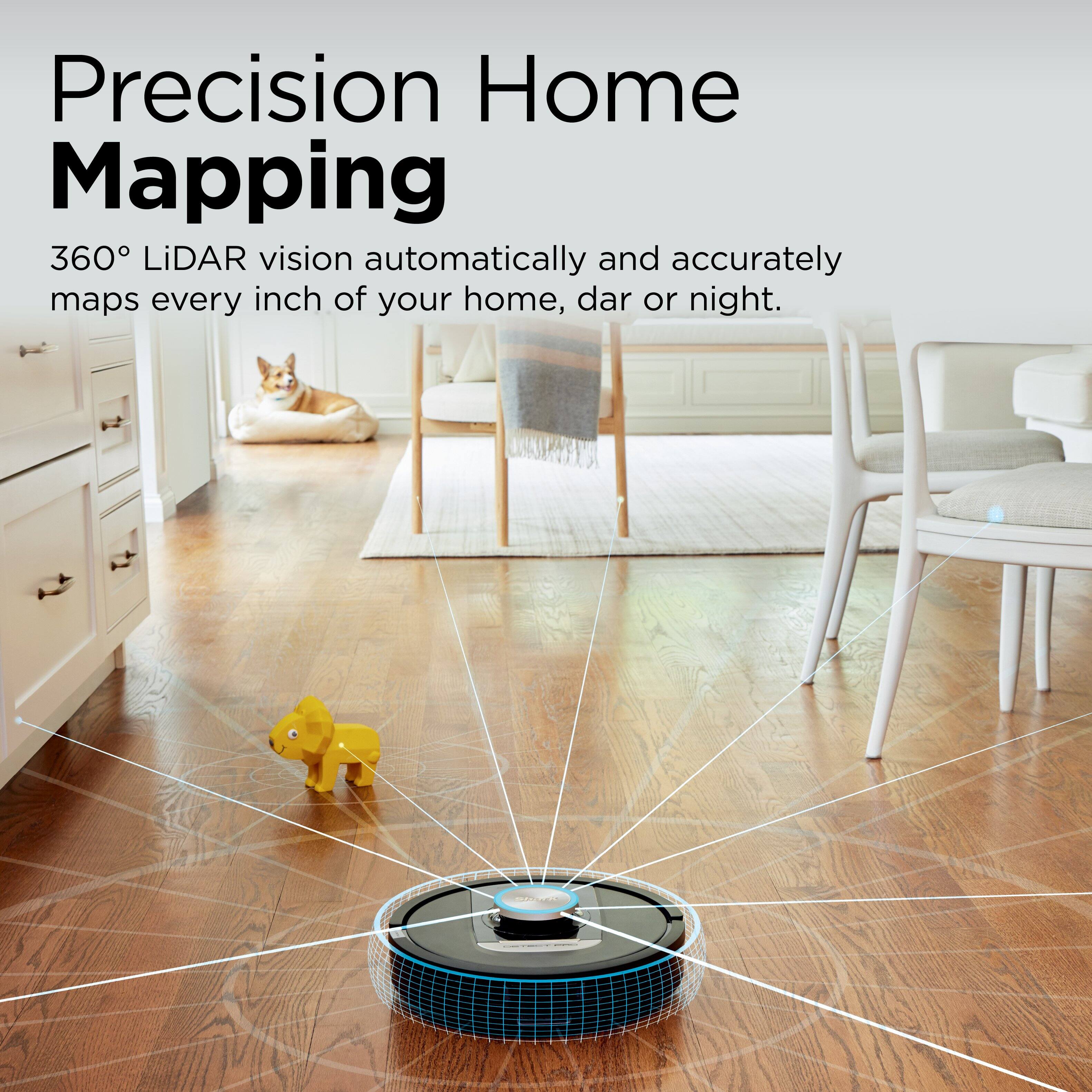 Precision Home Mapping uses 360 LiDAR vision to automatically and accurately map every inch of your home, day or night.