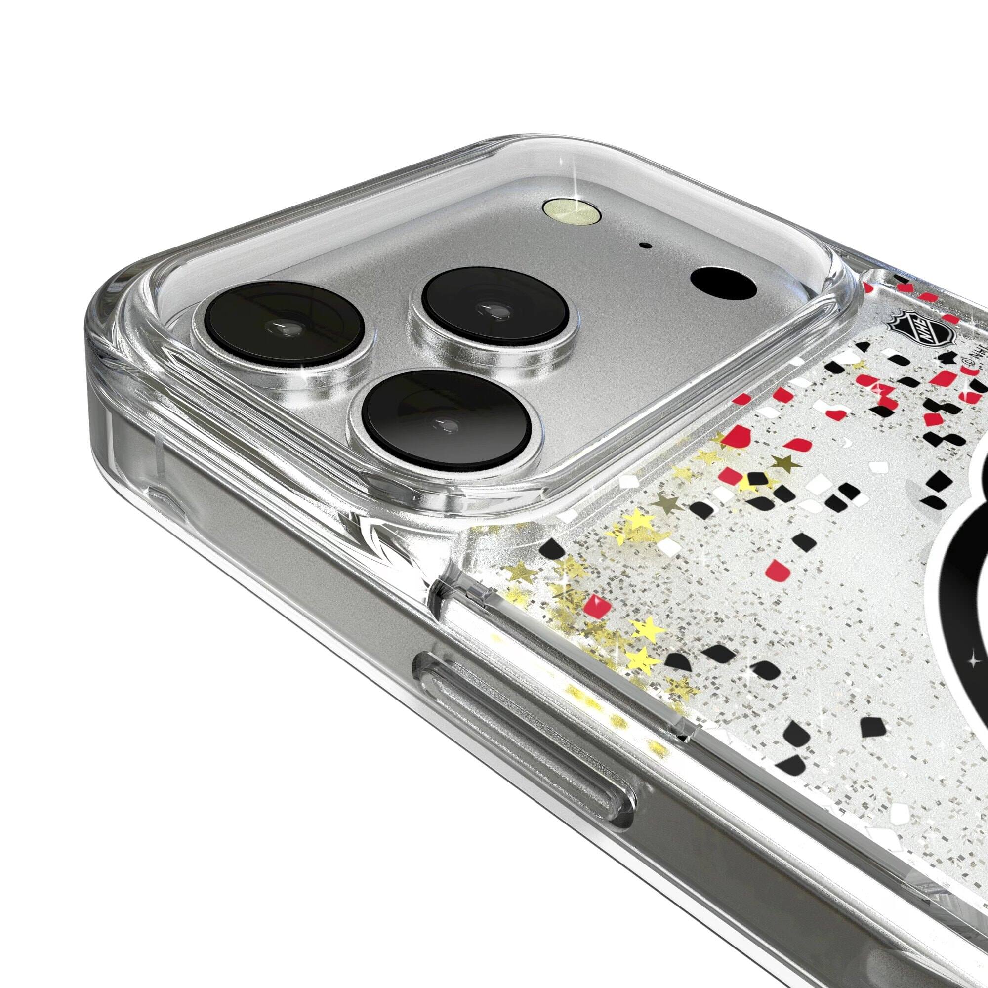 Alt View 2. Keyscaper - New Jersey Devils iPhone Confetti Glitter Case - 15 Pro - Multicolor.
