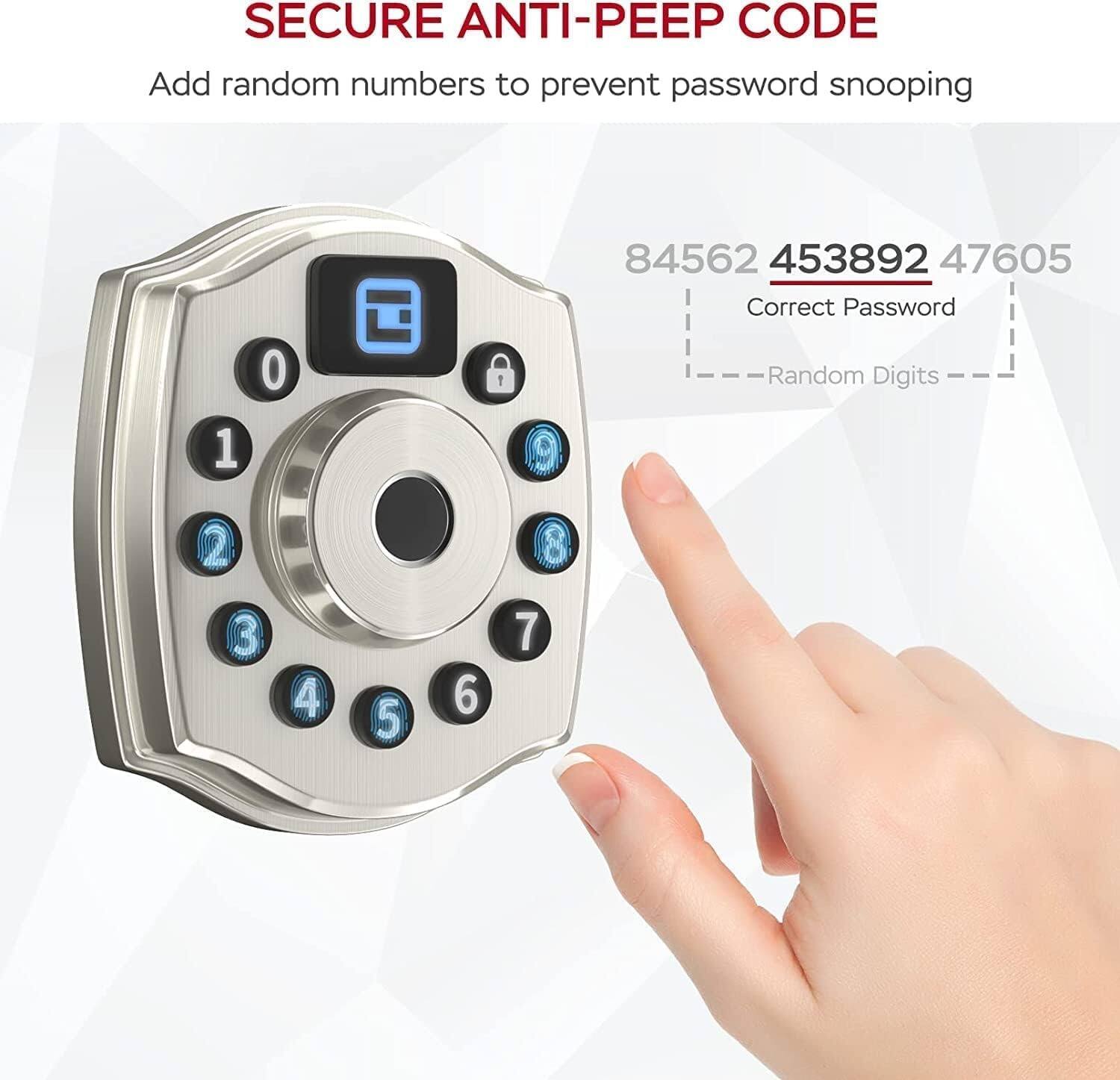 SECURE ANTI-PEEP CODE  
Add random numbers to prevent password snooping  

84562 453892 47605  
Correct Password  
Random Digits