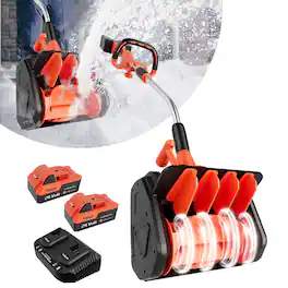 Voltask - 13.5-Inch Cordless Electric Snow Blower - 48V, Directional Plate, 2 Batteries & Dual Charger Included