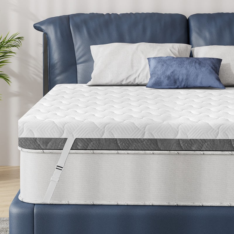 Dyonery - 4 Inch Firm - Extra Firm Dual Sides Flippable Mattress , High-Density Bed Topper with Removable Cover - white