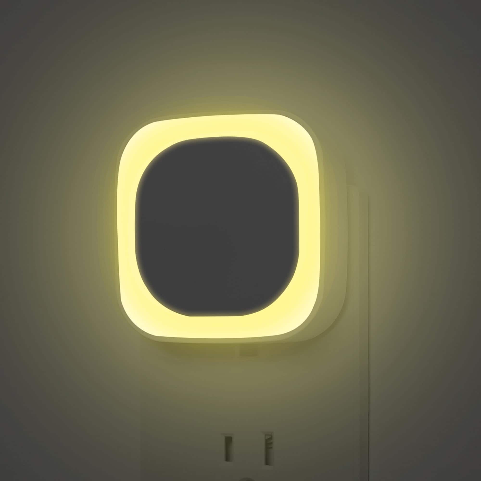 Dazzed Corner - 2 Pack Plug-In Night Light, Auto Dusk to Dawn, Soft Glow, Dimmable Diffused Light - Warm White