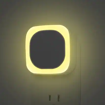 Front. Dazzed Corner - 2 Pack Plug-In Night Light, Auto Dusk to Dawn, Soft Glow, Dimmable Diffused Light - Warm White.