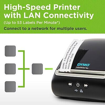 High-Speed Printer with LAN Connectivity (Up to 53 Labels Per Minute*)  
Connect to a network for multiple users.  

Company Road Brands  
nm Newell 30328 of Peachtree GA  
DYMO Atlanta, DYMO 6655 LabelWriter BKE