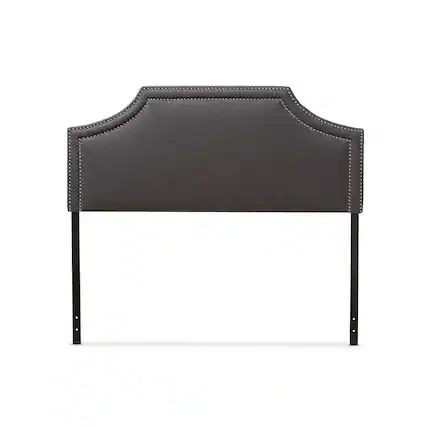 Front. Baxton Studio - Avignon Modern and Contemporary Fabric Upholstered Queen Size Headboard - Dark Grey.