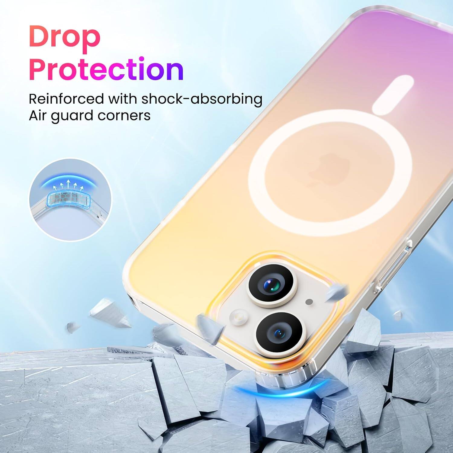 Drop Protection
Reinforced with shock-absorbing Air guard corners