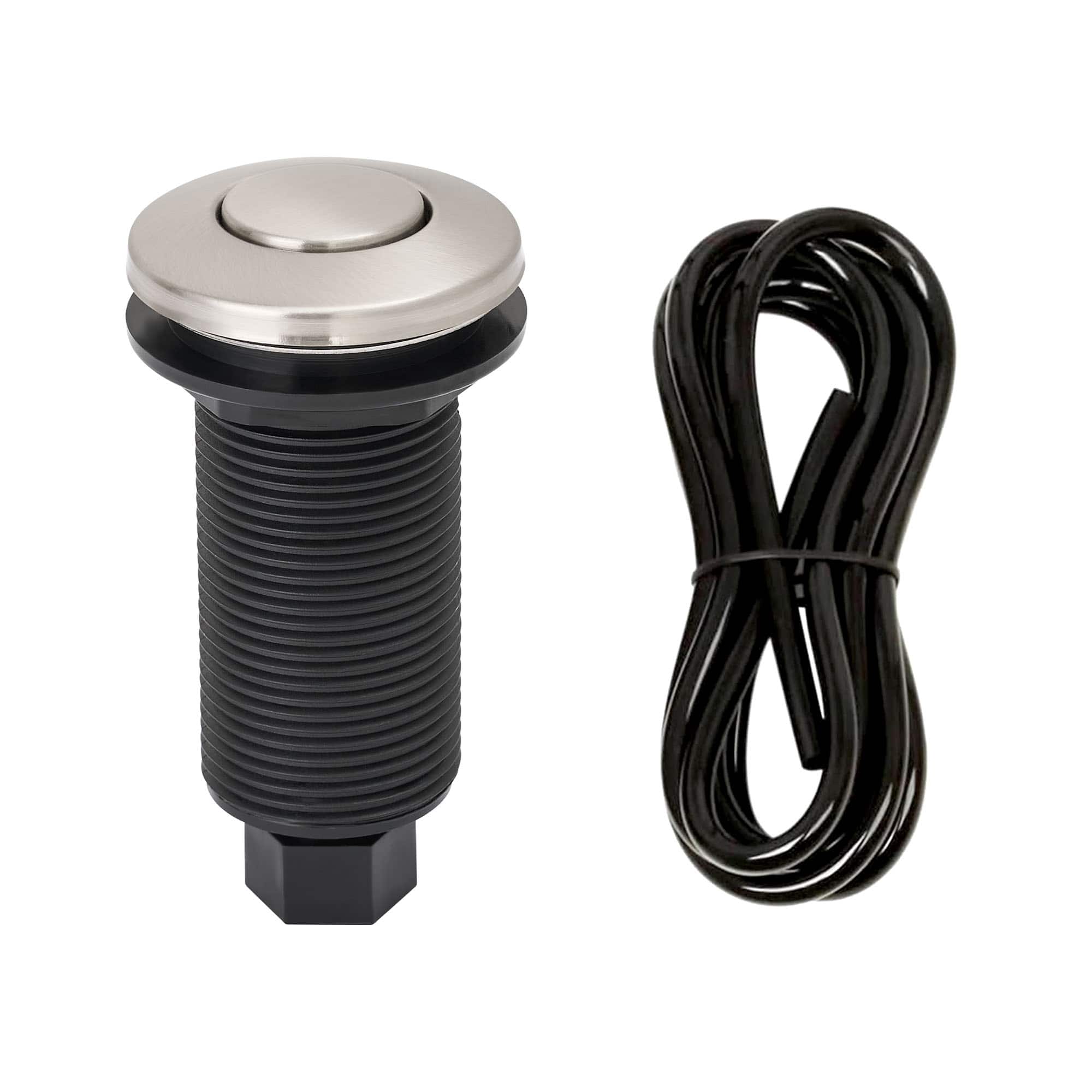 Akicon - Sink Top/Counter Top Garbage Disposal Air Switch with Air Hose - Brushed Nickel