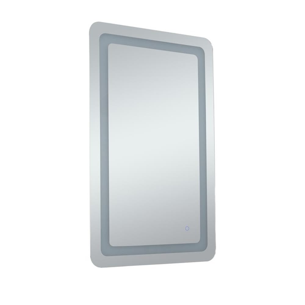 Left. Elegant Decor - Genesis 20in x 40in soft edge LED mirror - Glossy White.