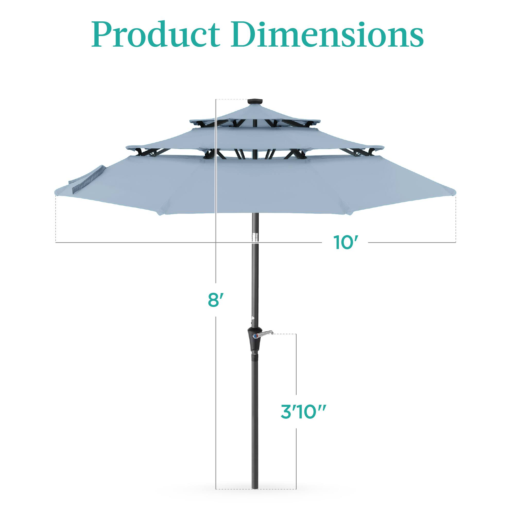 Product Dimensions: 10' x 8' x 3'10"