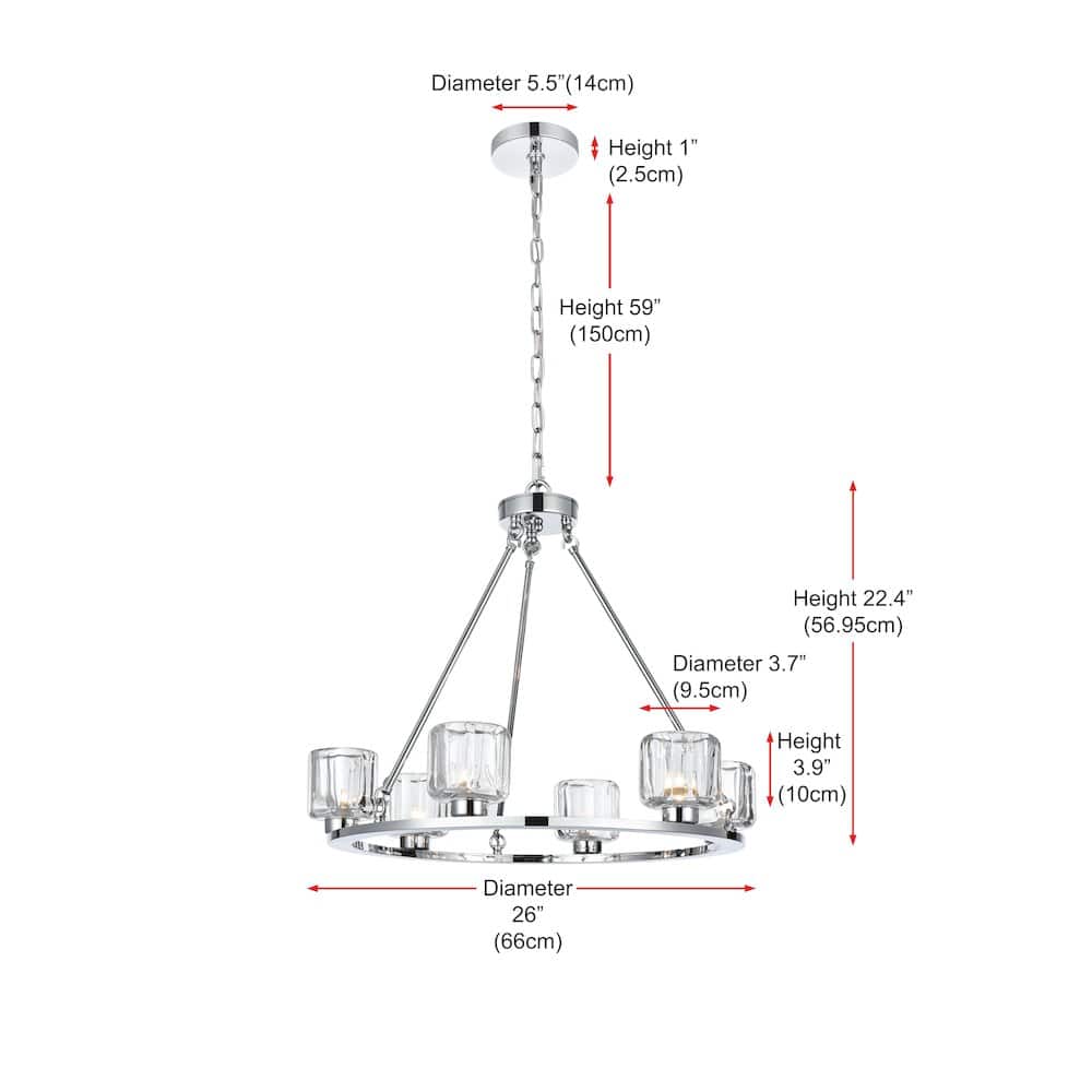 Elegant Lighting - Cadence 26 Inch Chandelier In Chrome - Chrome And Clear price history on PriceWatchPro