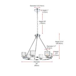 Elegant Lighting - Cadence 26 Inch Chandelier In Chrome - Chrome And Clear