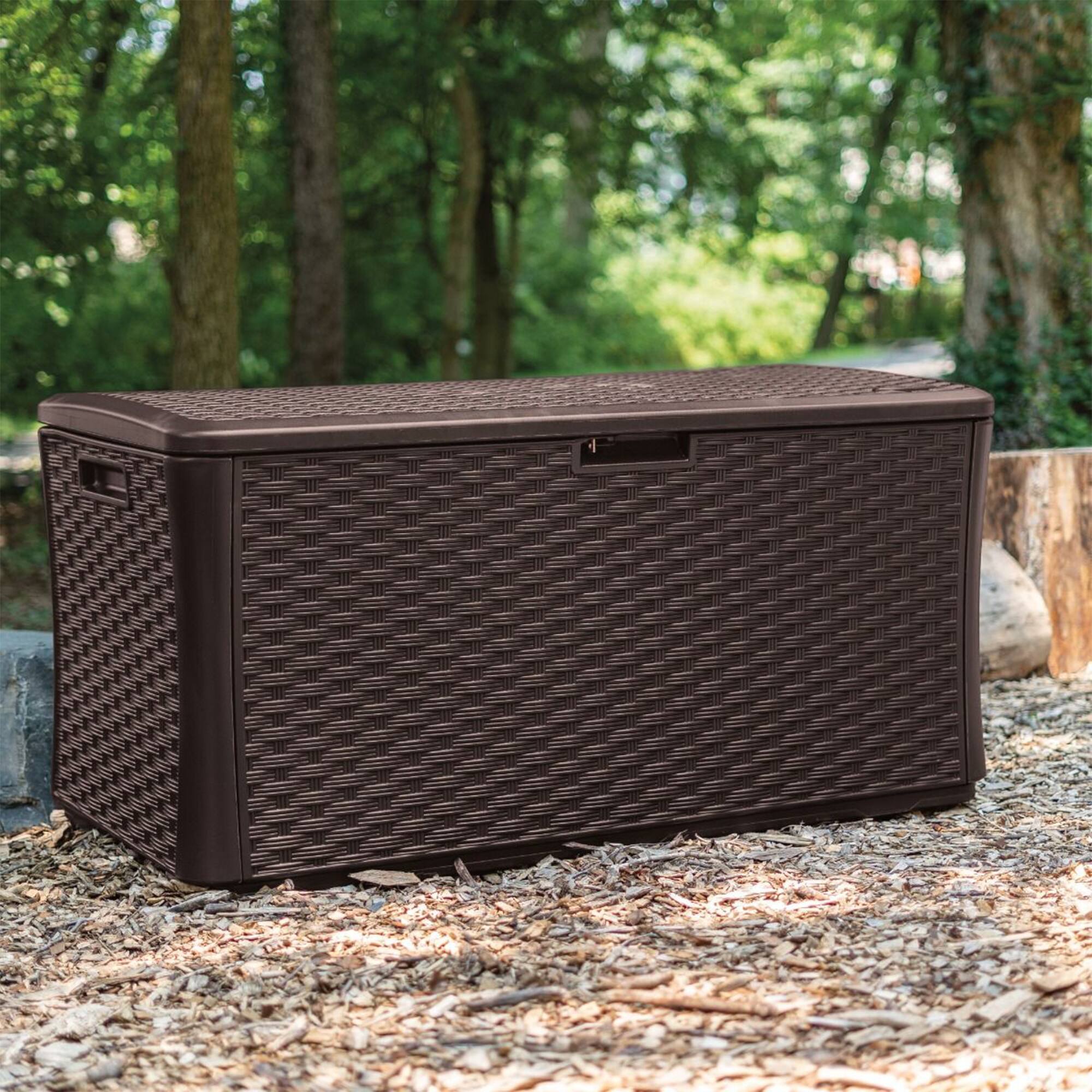 Alt View 7. Suncast - Suncast 134 Gallon All-Weather UV-Resistant Outdoor Patio Storage Deck Box, Java - Brown.