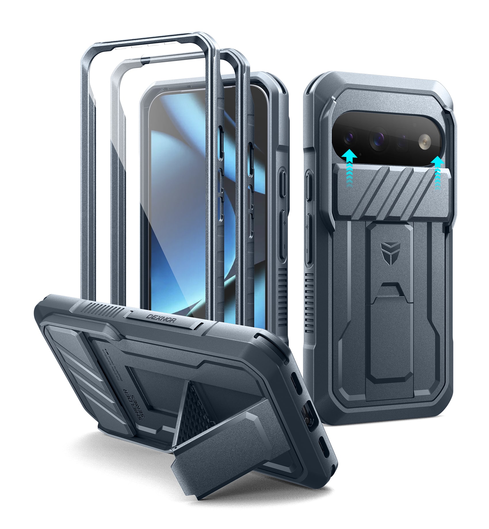 Dexnor - Hard Shell Case for Google Pixel 11/11pro with Slide Camera Cover & 2 Front Frames, Full-Body Shockproof Rugged Cover - Navy Blue price history on PriceWatchPro