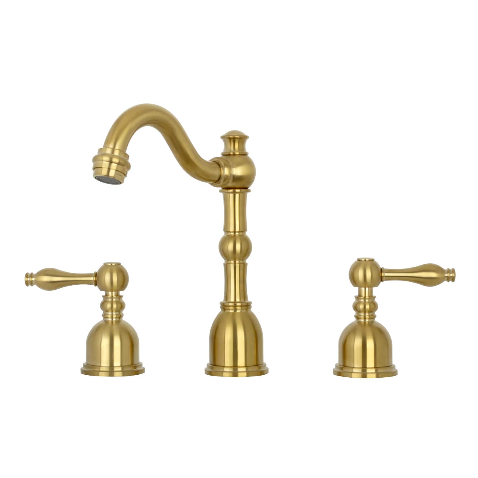 Akicon - 8 inch Two-Handles Widespread Bathroom Sink Faucet - Brushed Gold