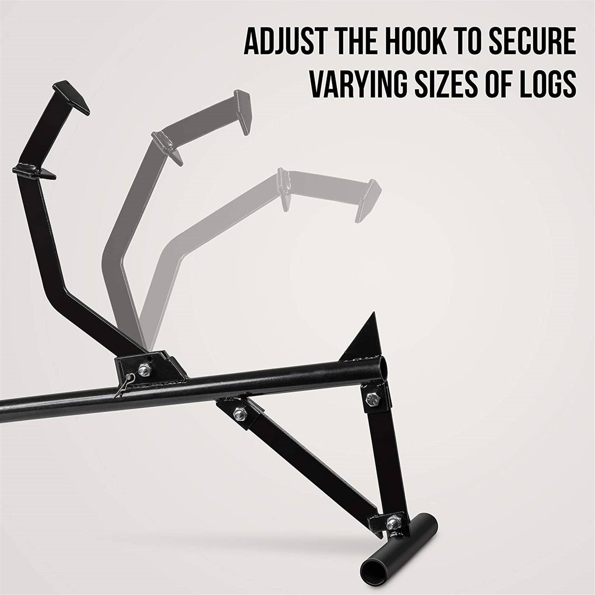 Adjust the hook to secure varying sizes of logs