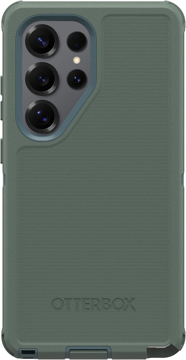 Left. OtterBox - OtterBox - Defender Series Pro Hard Shell for Galaxy S25 Ultra - Atlantic Pines (Green).