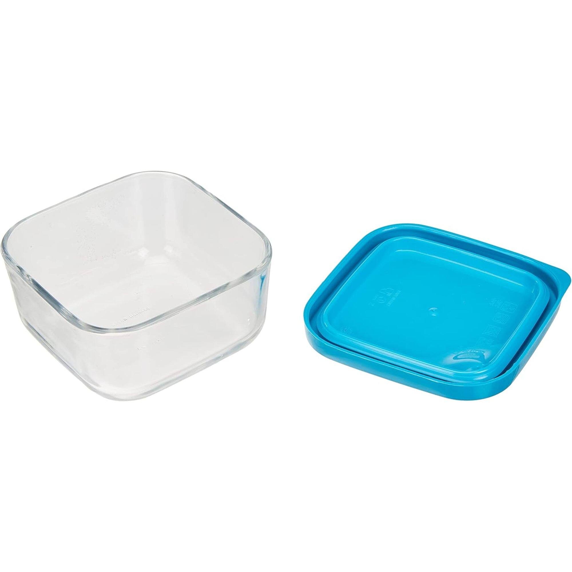 Back. Bormioli Rocco - Bormioli Rocco Frigoverre Classic Square Glass Food Storage Container, 11.75 oz, Stackable with Lid - Clear.