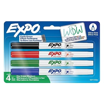 Expo - Dry Erase Markers, Ultra Fine Tip, 4/Pack (1871133) - Assorted Colors price history on PriceWatchPro
