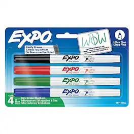 Expo - Dry Erase Markers, Ultra Fine Tip, 4/Pack - Assorted Colors