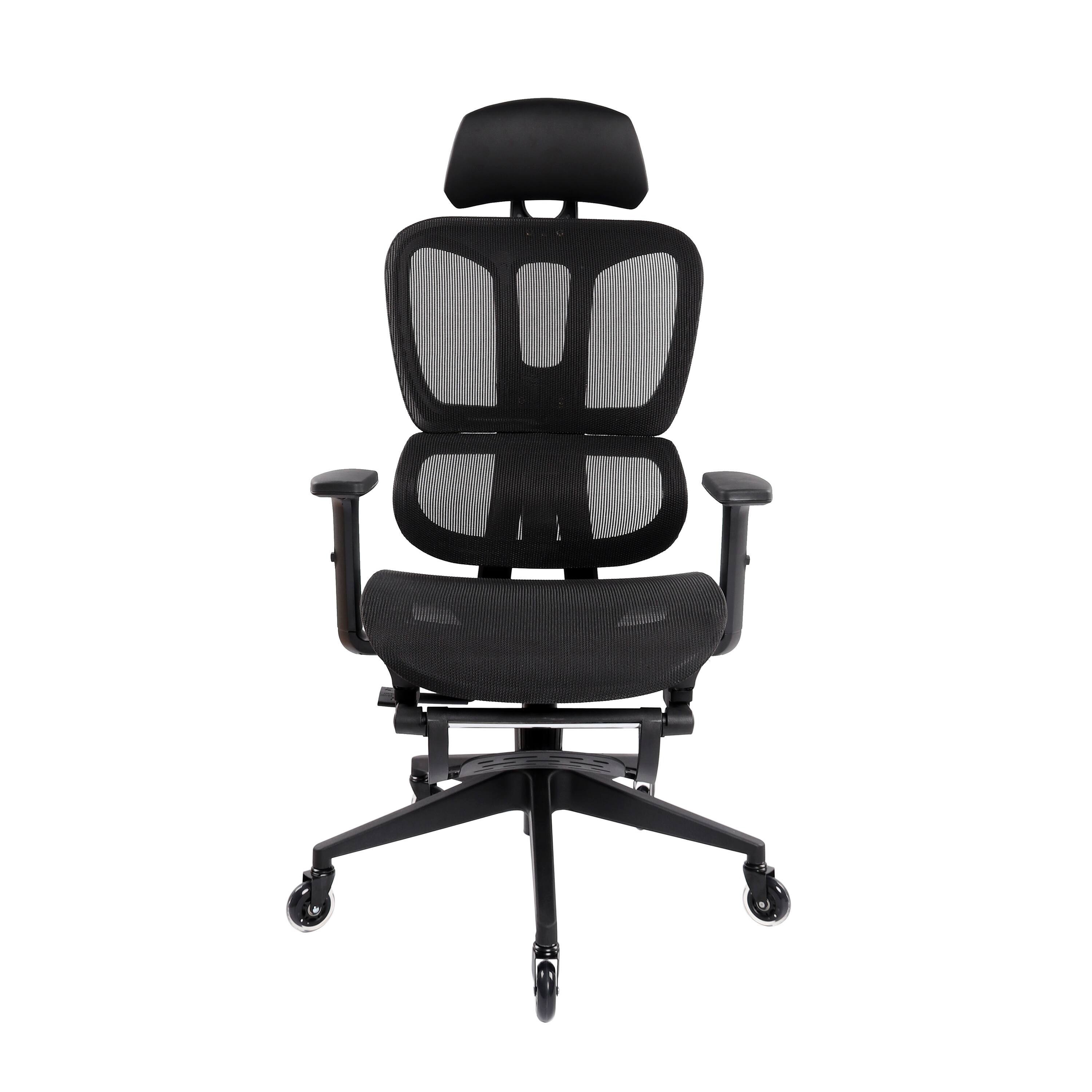 Back. Forest'nSky - Techni Mobili Ergonomic Mesh Office Chair - Reclining with Lumbar Support & Footrest - Black.