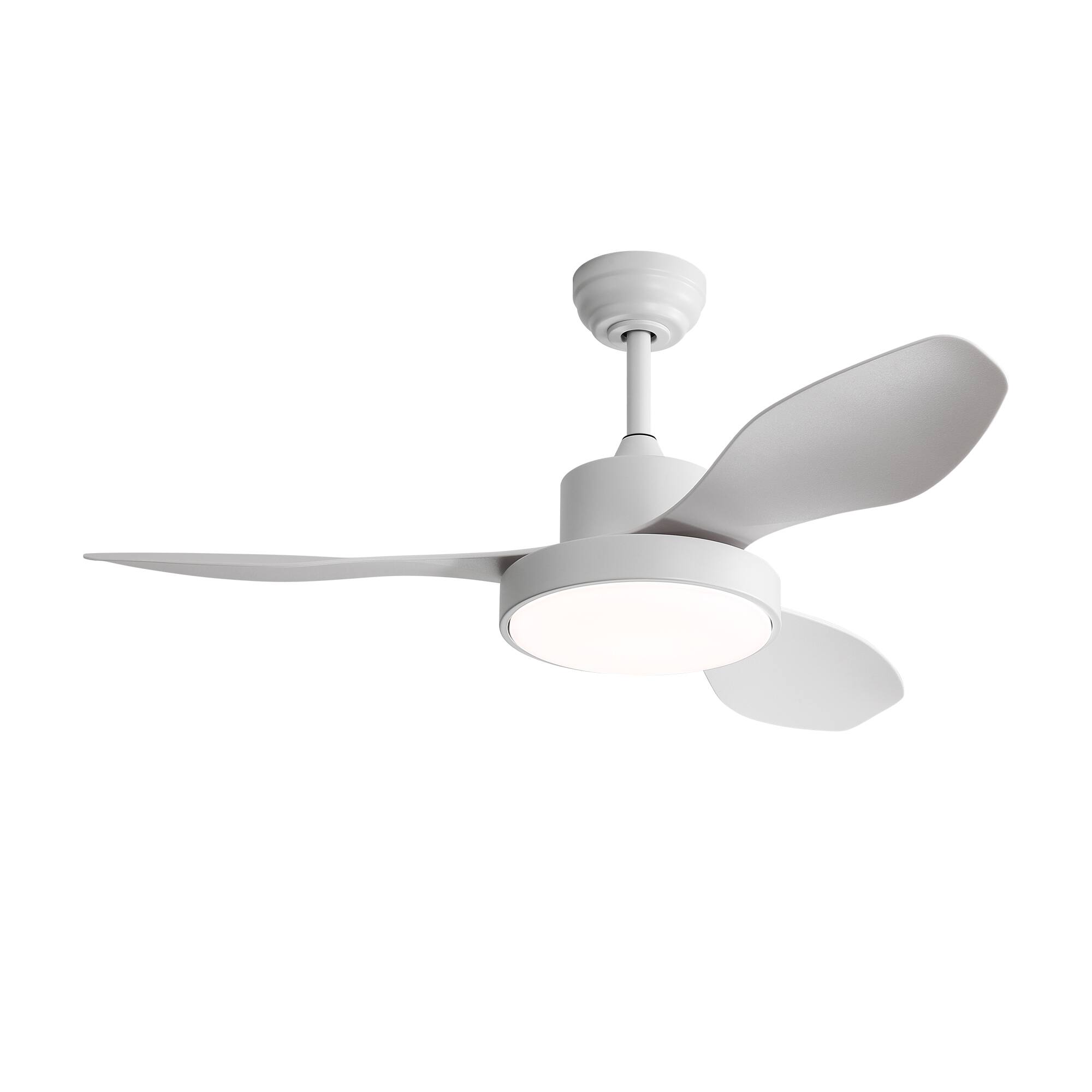 Angle. APRILSOUL - 47-in DC Ceiling Fan Remote LED Dimmable 3 Color Quiet Energy Efficient - White.