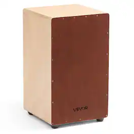 VEVOR - Large Cajon Box Drum, with Internal Snare Wires, Lightweight Wooden Percussion Box, Birch Wood Drum Musical Instrument - Natural Wood, Brown