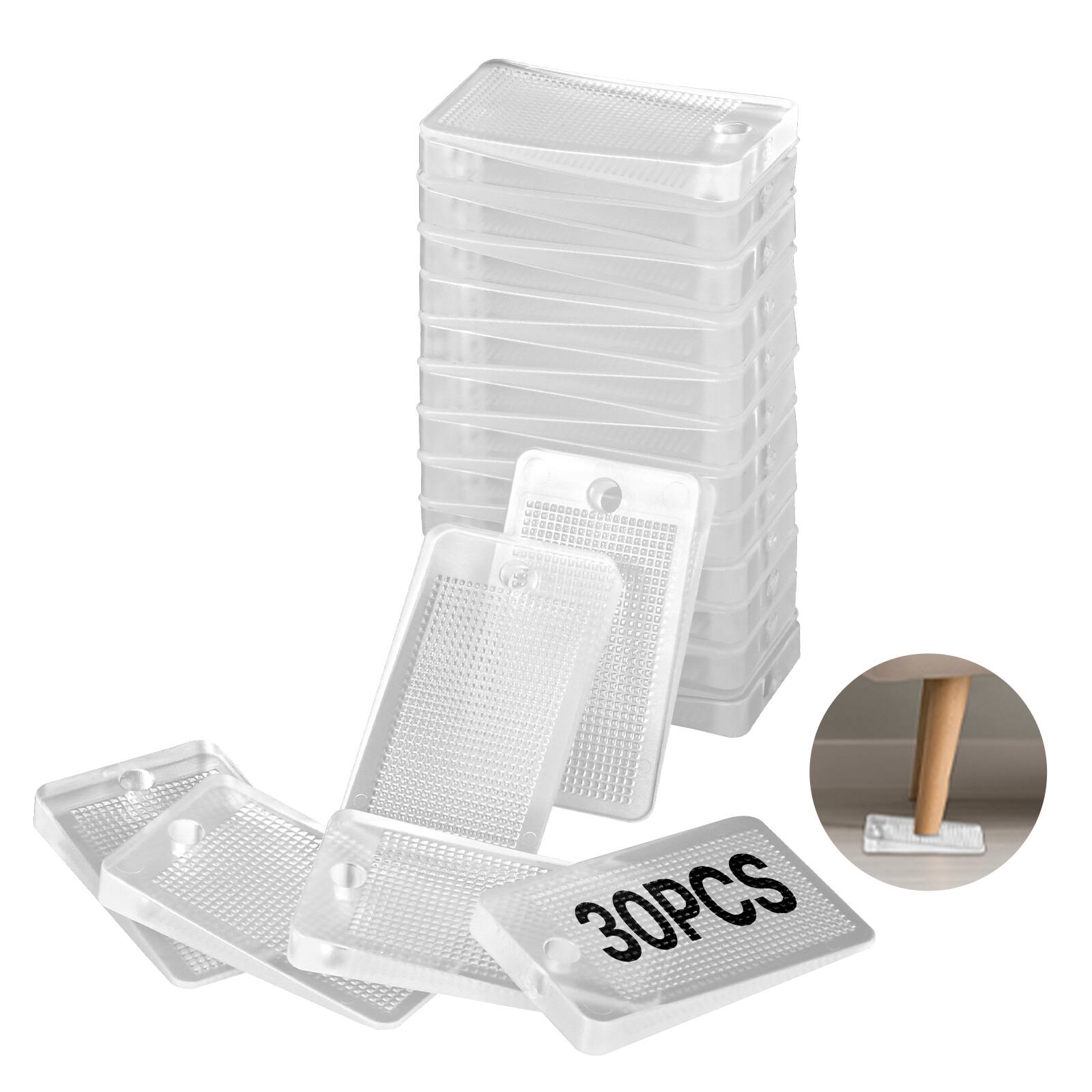 VEVOR - Furniture Leveling Shims, 30 PCS 1.97 x 1.16 x 0.22 inch Non-Skid Clear Plastic Pads, Easy-to-Cut Furniture Leveler - Transparent price history on PriceWatchPro