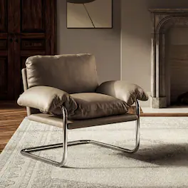 Ansel Vegan Leather Accent Chair by Modway - Mushroom