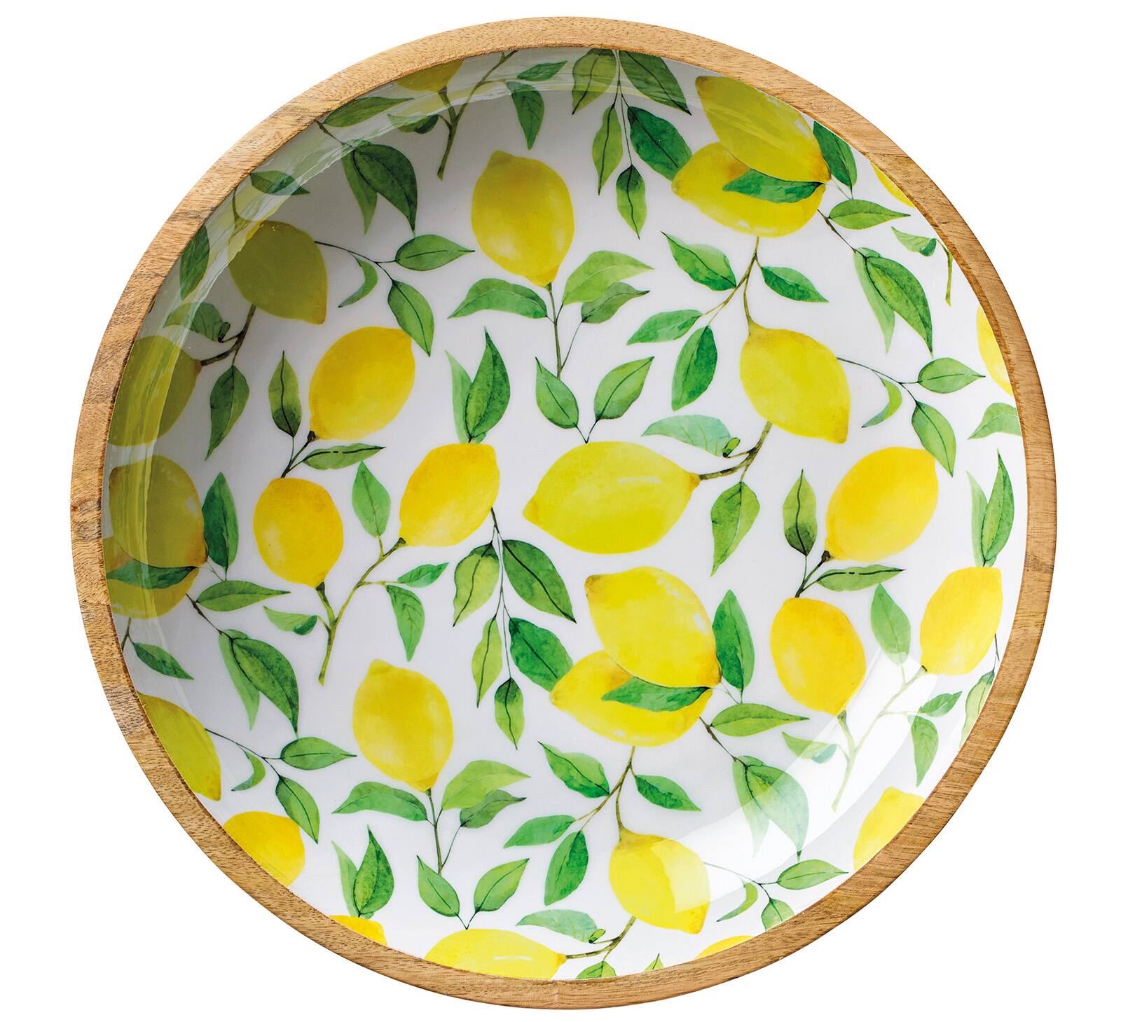 Alt View 1. Zassenhaus - Mango Wood Lacquered Serving Dish, 13.75" x 2.4", Lemon - Lemon.