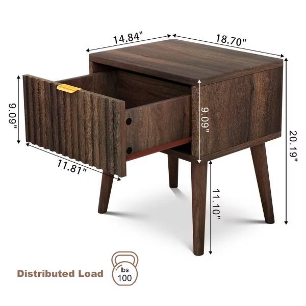 14.84"  
18.70"  
9.09"  
11.81"  
9.09"  
11.10"  
20.19"  

Distributed Load: 100 lbs