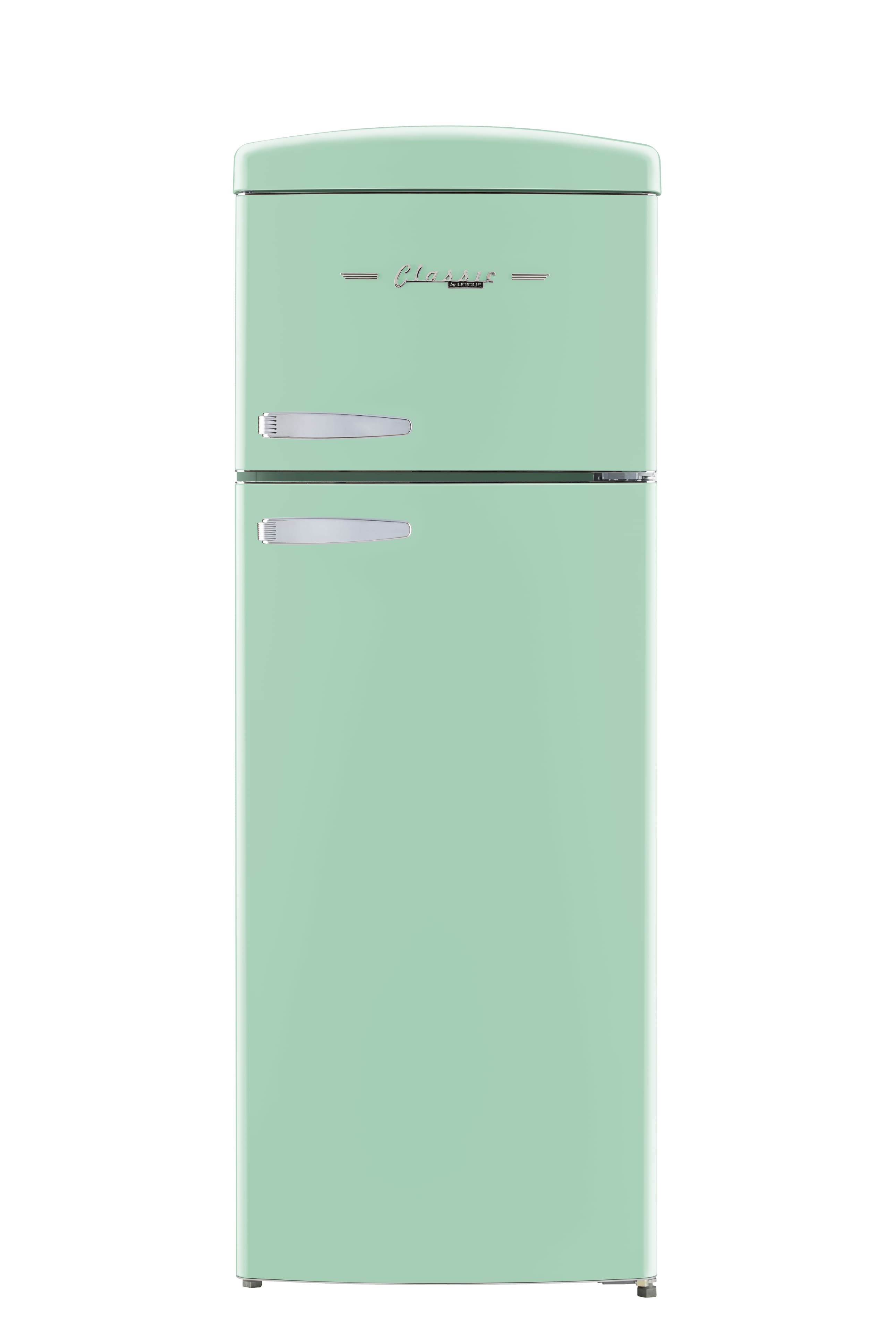 Front. Unique Appliances - Classic Retro 7.5cu.ft Compact Top Freezer Refrigerator - Summer Mint Green.