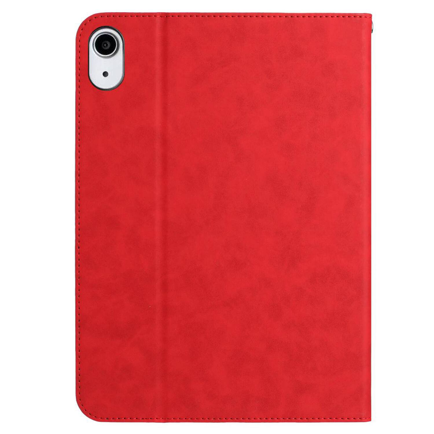 Left. Dteck - Retro PU Leather Folio Case for Apple iPad (A16) 11" 2025/iPad 10th Generation 2022,Shockproof Flip Kickstand Cover - Red.