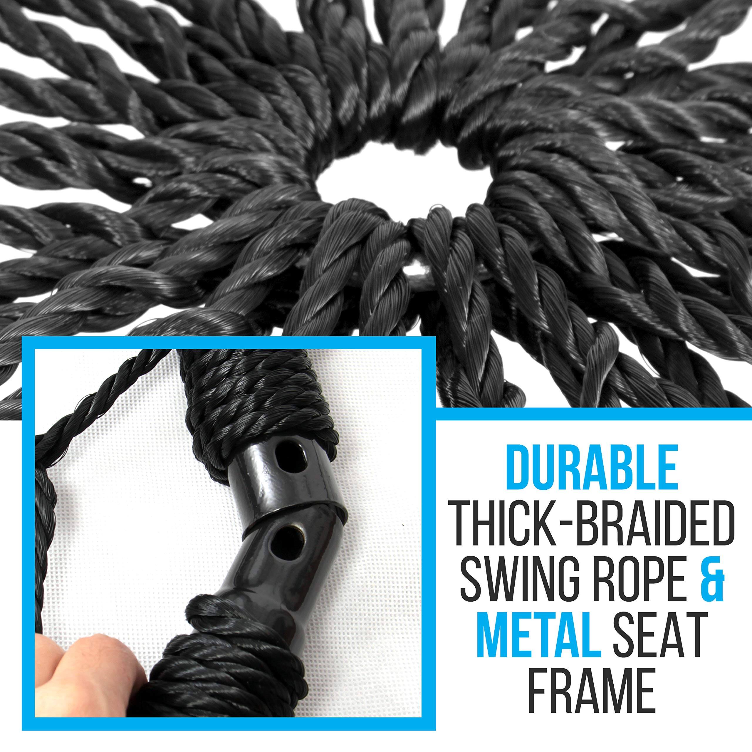 DURABLE THICK-BRAIDED SWING ROPE & METAL SEAT FRAME