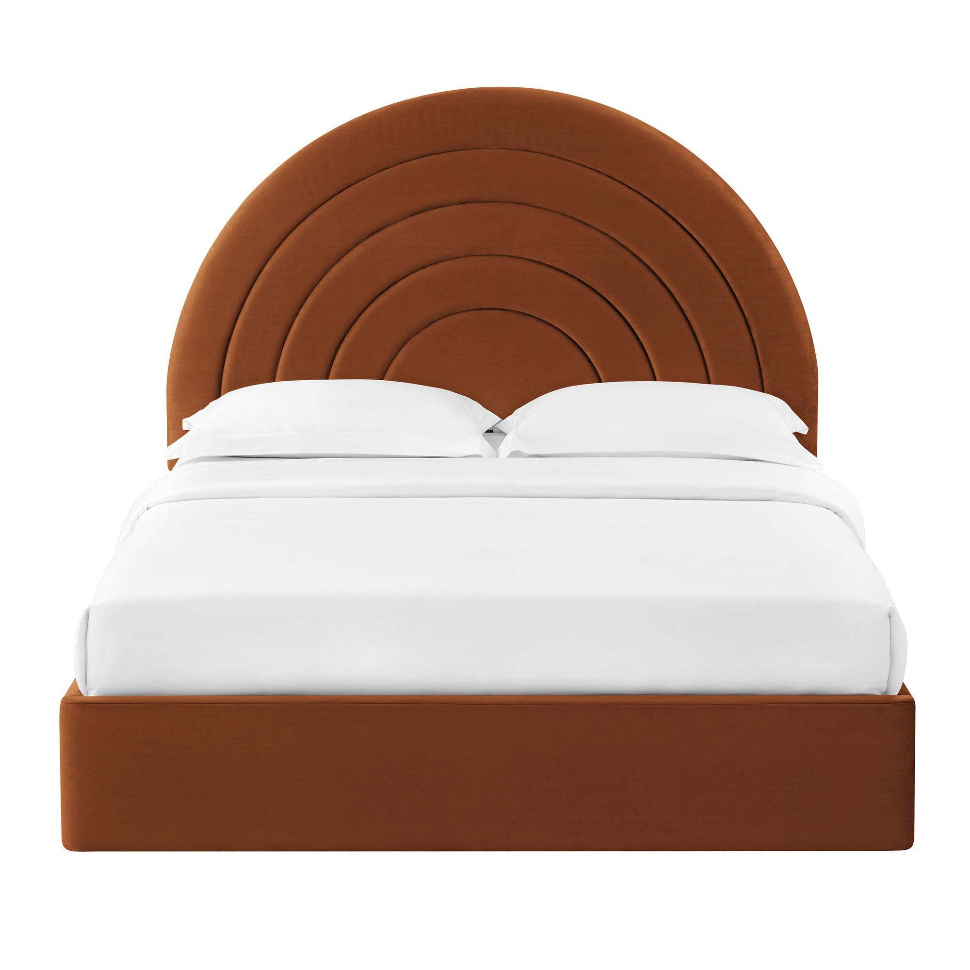 Alt View 3. Modway - Sofia Channel Tufted Performance Velvet King Platform Bed - White.