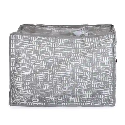 Front. Elle Decor - Elle Decor Blanket Storage Bag Gray, Stackable and Breathable Organizer, 24" x 17.75" x 12" - Gray.