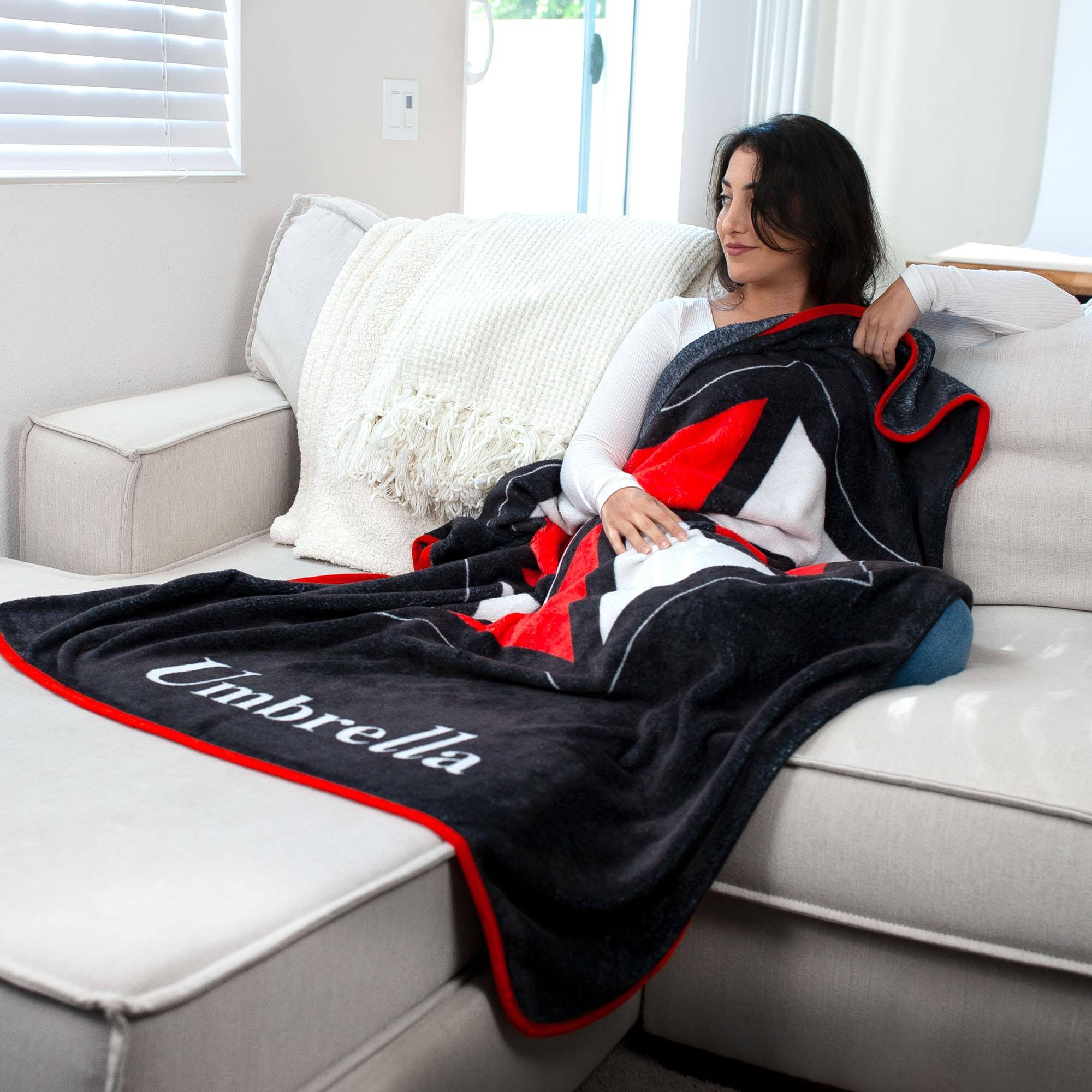 Alt View 3. Just Funky - Resident Evil Umbrella Fleece Throw Blanket | 45 x 60 Inches - Red.