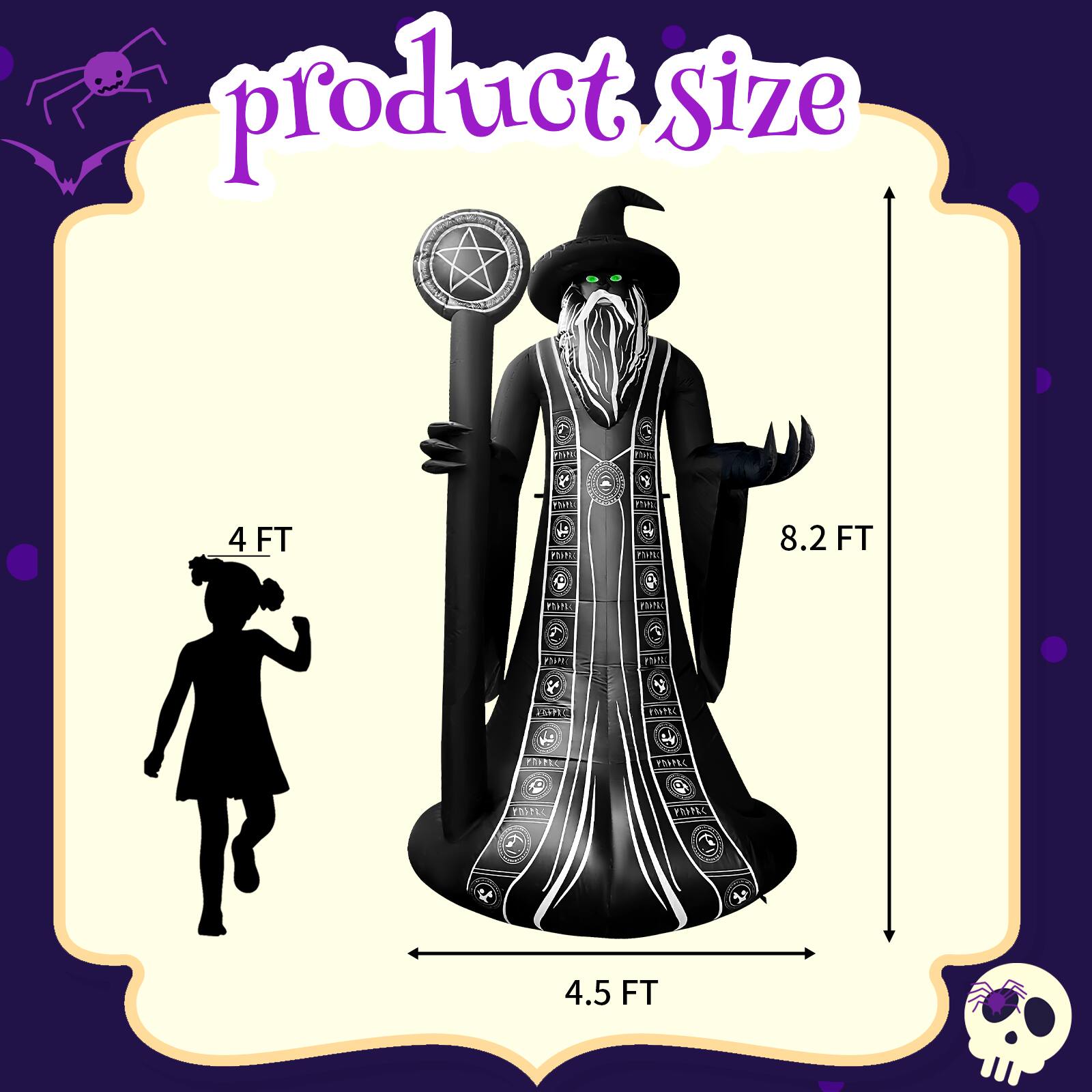 product size  
4 FT  
8.2 FT  
4.5 FT