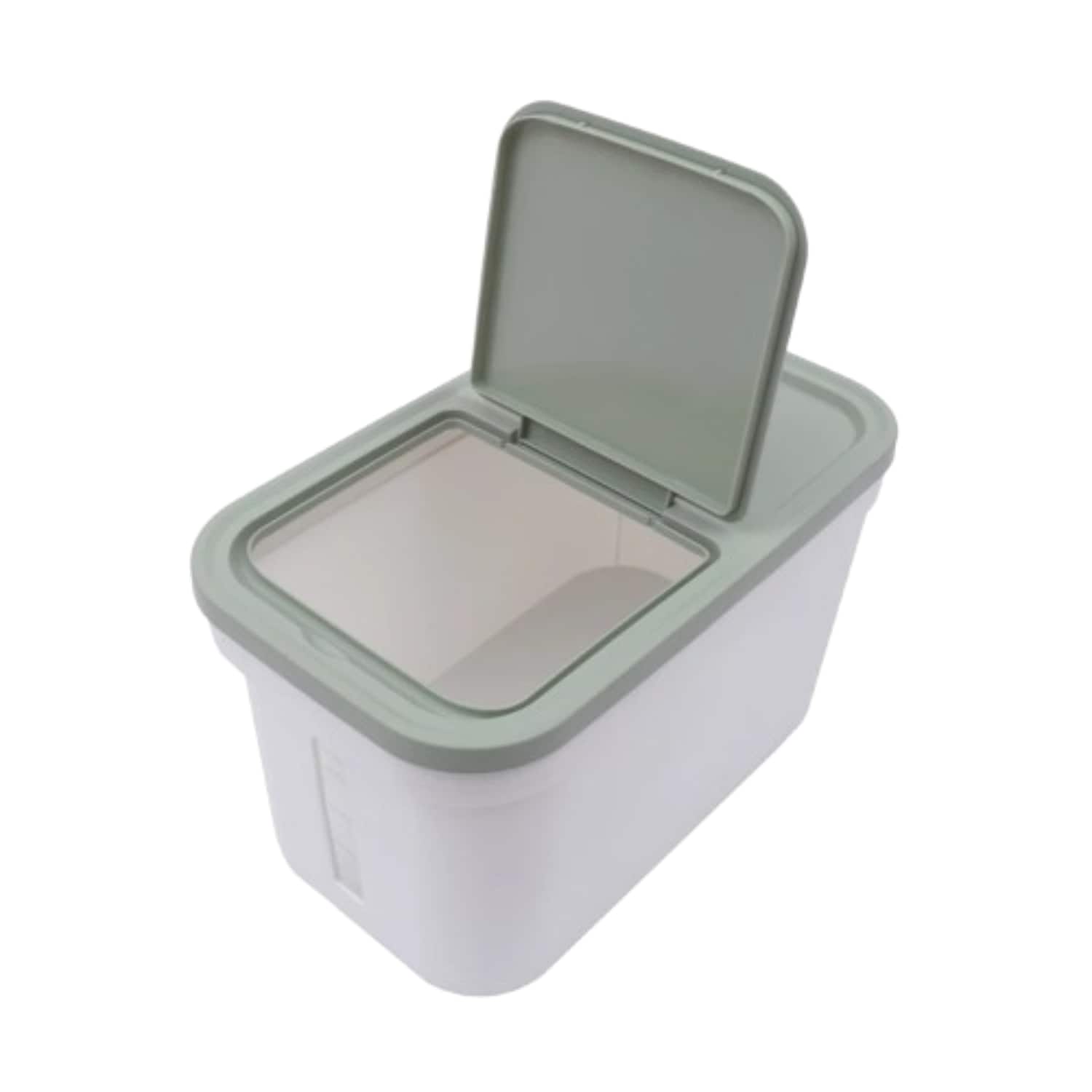 Home Collection - 10kg Flour and Rice Storage Container with Visual Window - Green and White