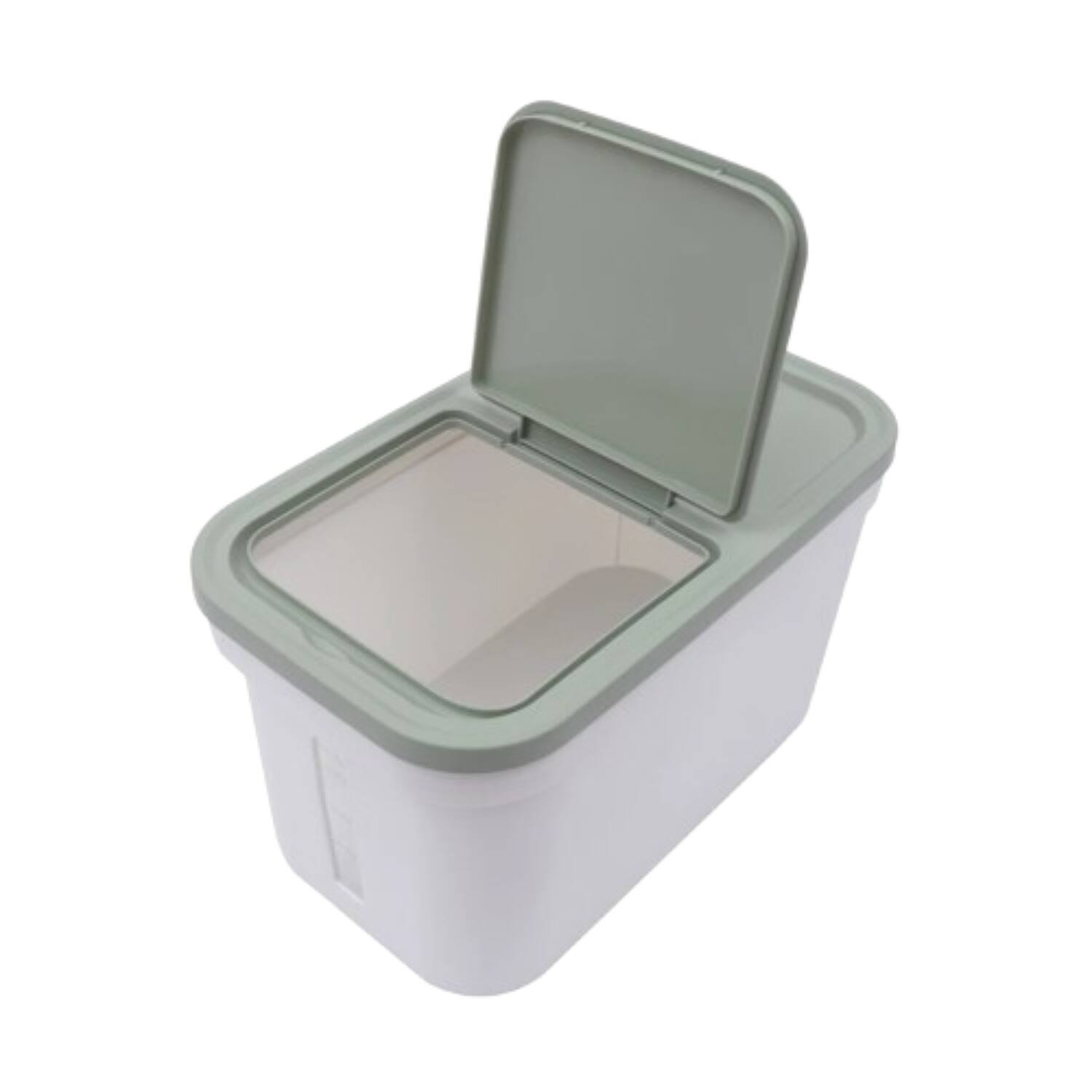 Front. Home Collection - 10kg Flour and Rice Storage Container with Visual Window - Green and White.