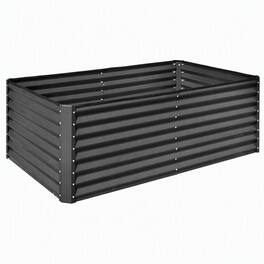 RYHNUYNE - 6x3x2ft Galvanized Raised Garden Bed Outdoor Planter Box Large Metal Garden Box for Vegetables Flowers Herbs Dark - Dark Gray