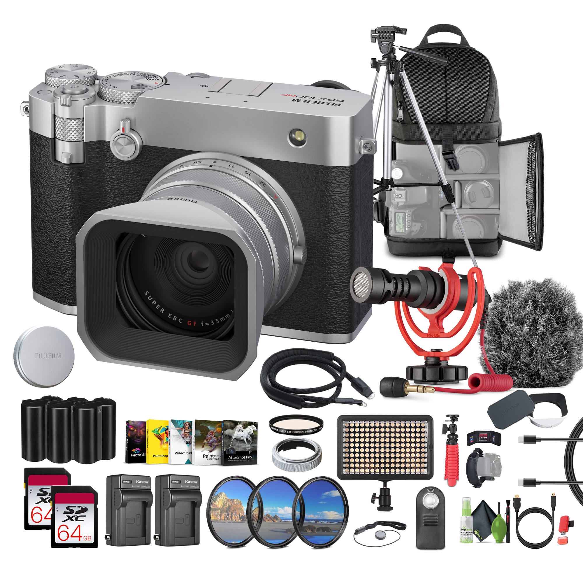 Fujifilm - GFX100RF 102MP Mirrorless Digital Camera Compact Rangefinder Style - Silver